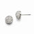 Stainle Steel Polished White Enamel w/Crystals Post Earrings