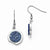 Stainle Steel Polished with Blue Druzy Stone Earrings