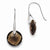 Stainle Steel Polished Dark Brown Glass Shepherd Hook Earrings