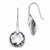 Stainle Steel Polished Grey Glass Shepherd Hook Earrings