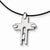 Stainless Steel Leather Cord Cross Necklace