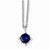 Stainless Steel Blue CZ Pendant On Necklace