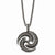Stainless Steel Antiqued & Textured Circle Necklace