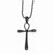 Stainless Steel Antiqued & Textured Cross Necklace