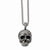 Stainless Steel Antiqued & Textured Skull Necklace