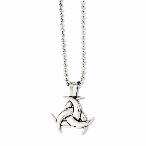 Stainless Steel Polished & Antiqued Celtic Knot Necklace
