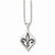 Stainless Steel Antiqued & Polished Fleur De Lis Necklace
