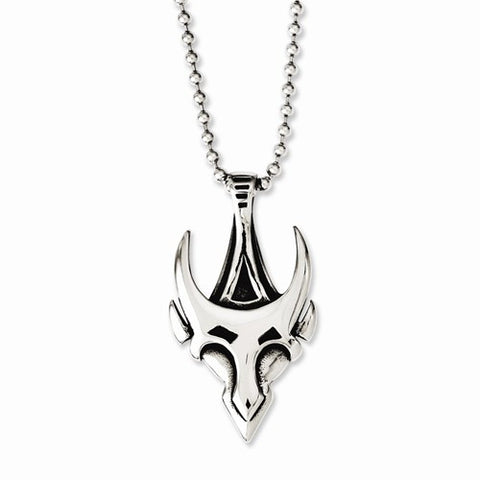 Stainless Steel Antiqued & Polished Gothic Necklace