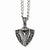 Stainless Steel Antiqued Snake On Shield Necklace