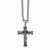 Stainless Steel Antiqued & Polished Crucifix Necklace