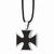 Stainless Steel Black Ip-Plated & Polished Cross Necklace