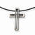 Stainless Steel Leather Cord Cross Necklace