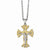 Stainless Steel Gold Ip-Plated & Polished Crucifix Necklace