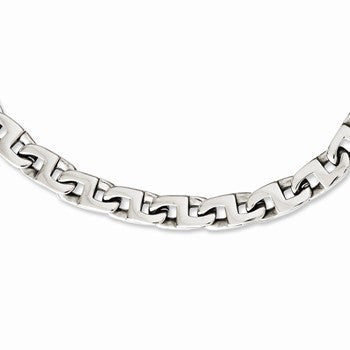 Stainless Steel Polished Fancy Squares Link Necklace