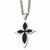 Stainless Steel Carbon Fiber Cross Necklace