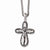 Stainless Steel Antiqued & Polished Crucifix Necklace