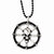 Stainless Steel Antiqued Pirates Wheel Skull Necklace