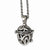 Stainless Steel Black Agate Fancy Pendant On Necklace