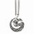 Stainless Steel Antiqued Dragon Red CZ Eye Necklace