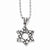 Stainless Steel Antiqued & Polished Star Of David Necklace