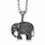 Stainless Steel Antiqued & Textured Elephant Necklace