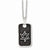 Stainless Steel Antiqued Star Of David Dog Tag Necklace