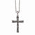 Stainless Steel Antiqued & Polished Crucifix Necklace