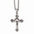 Stainless Steel Antiqued & Polished Crucifix Necklace
