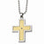 Stainless Steel Gold-Plated Diamond Accent Cross Necklace