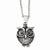 Stainless Steel Antiqued Owl Necklace