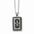 Stainless Steel Antiqued Dog Tag Fleur De Lis Necklace