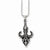 Stainless Steel Antiqued & Polished Fleur De Lis Necklace