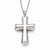 Stainless Steel Polished Cross Pendant On Necklace