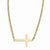 Stainless Steel Yellow Ip-Plated Sideways Cross Necklace