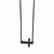 Stainless Steel Black Ip-Plated Sideways Cross Necklace