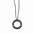 Stainless Steel Black CZ Yellow Ip-Plated Antiqued Circle Necklace
