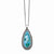 Stainless Steel Antiqued Imitation Turquoise Teardrop Necklace