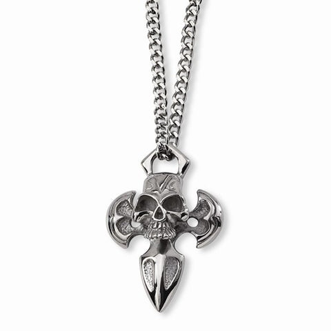 Stainless Steel Cross Skull Necklace