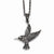 Stainless Steel Marcasite and Antiqued Bird Necklace