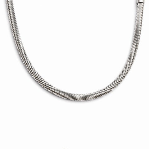 Stainless Steel Polished & Textured Necklace