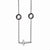 Stainless Steel and Ceramic Polished Sideways Cross CZ Necklace
