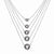 Stainless Steel Grey Glass Ext Polished Necklace