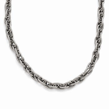Stainless Steel Polished and Textured Fancy Link Chain