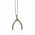 Stainless Steel Polished Yellow Pvd-Plated Crystal Wishbone Necklace