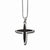 Stainless Steel Polished and Black Ip-Plated Cross Necklace