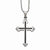 Stainless Steel Polished , Tw Diamond Cross Necklace
