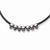 Stainless Steel Polished, Antiqued Skulls Black Leather Cord Necklace