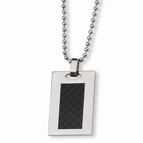 Stainless Steel Black Carbon Fiber Necklace