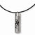 Stainless Steel Black Rubber Accent Leather Cord Necklace