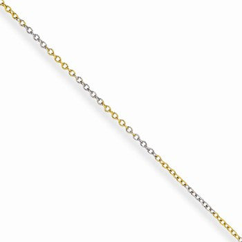 Stainless Steel White & Yellow Rhodium Over Brass Color Plated Fancy Chain